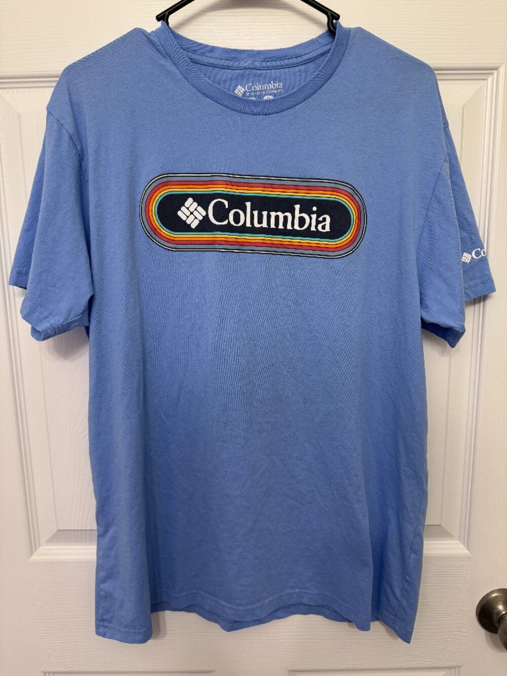 Columbia Sportswear T Shirt Mens Size Large Short Sleeve Tee Crew Neck Blue